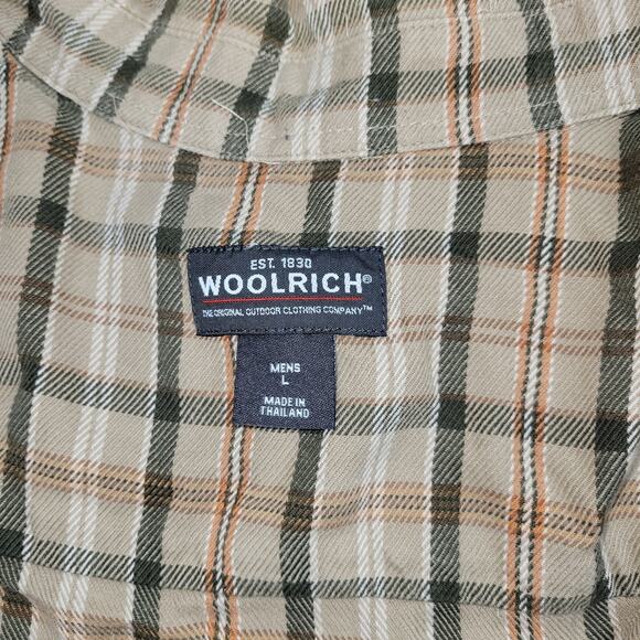 Woolrich Shirt Mens Size Large Beige Flannel Gorpcore Hiking Grunge Job Y2k Gorp - Picture 14 of 16